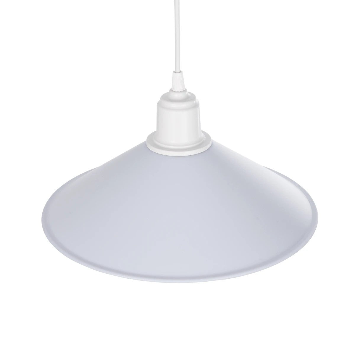 GloboStar® FERRO 203-0087 Μοντέρνο Κρεμαστό Φωτιστικό Καμπάνα Μονόφωτο 1 x E27 IP20 Λευκό Πλαστικό - Μ30 x Π30 x Υ15cm - ledmania.gr