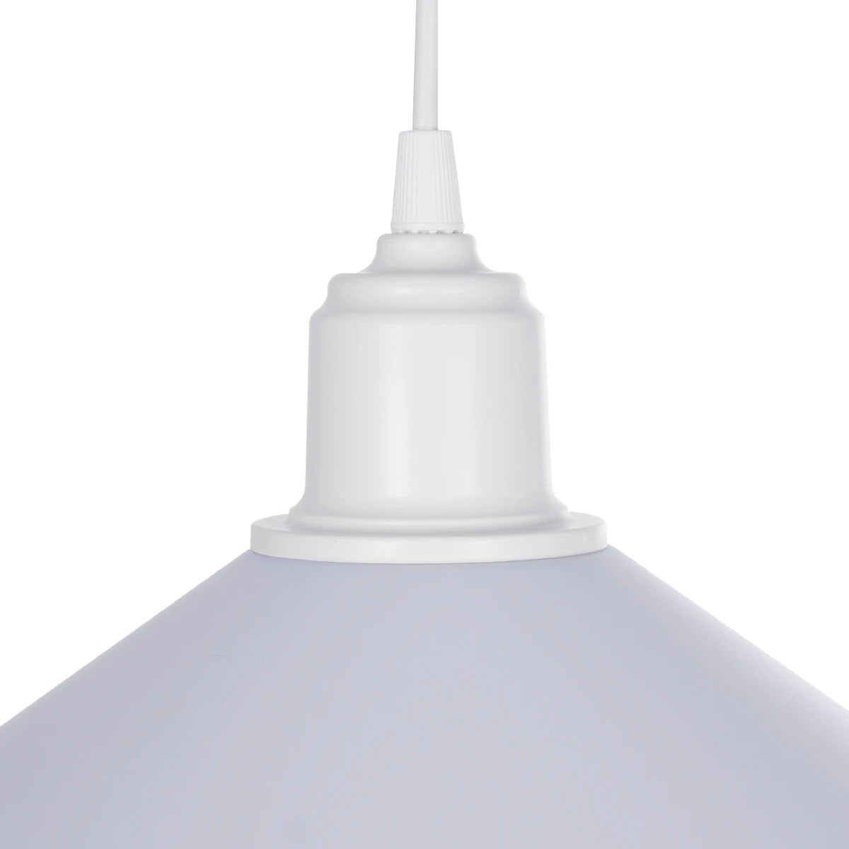 GloboStar® FERRO 203-0087 Μοντέρνο Κρεμαστό Φωτιστικό Καμπάνα Μονόφωτο 1 x E27 IP20 Λευκό Πλαστικό - Μ30 x Π30 x Υ15cm - ledmania.gr