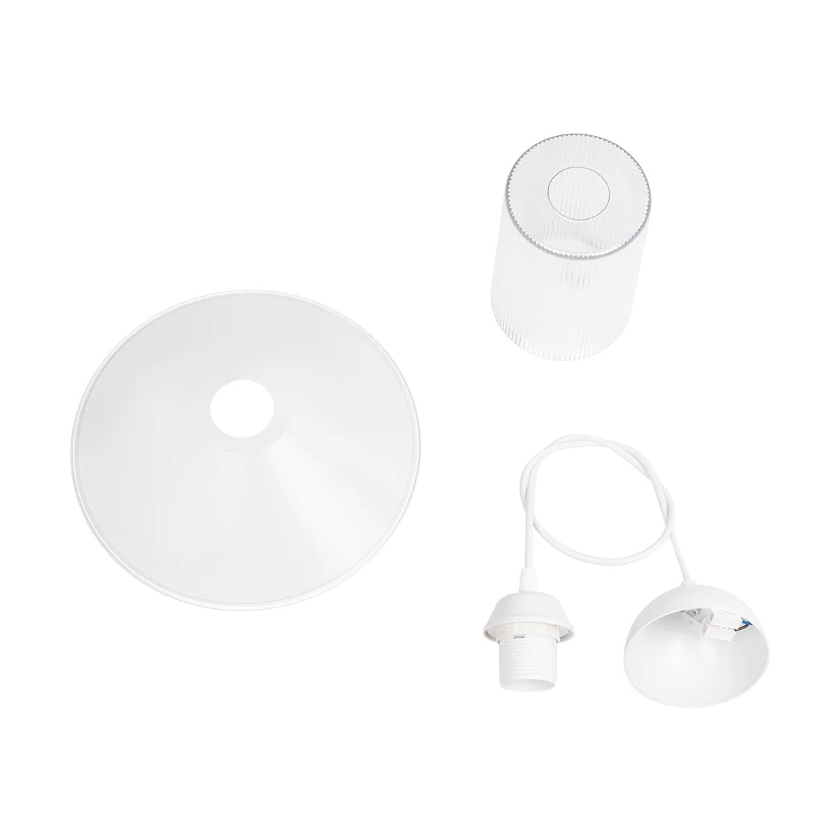 GloboStar® PROMO 203-0088 Μοντέρνο Κρεμαστό Φωτιστικό Καμπάνα Μονόφωτο 1 x E27 IP20 Λευκό Πλαστικό - Μ25.5 x Π25.5 x Υ20cm - ledmania.gr