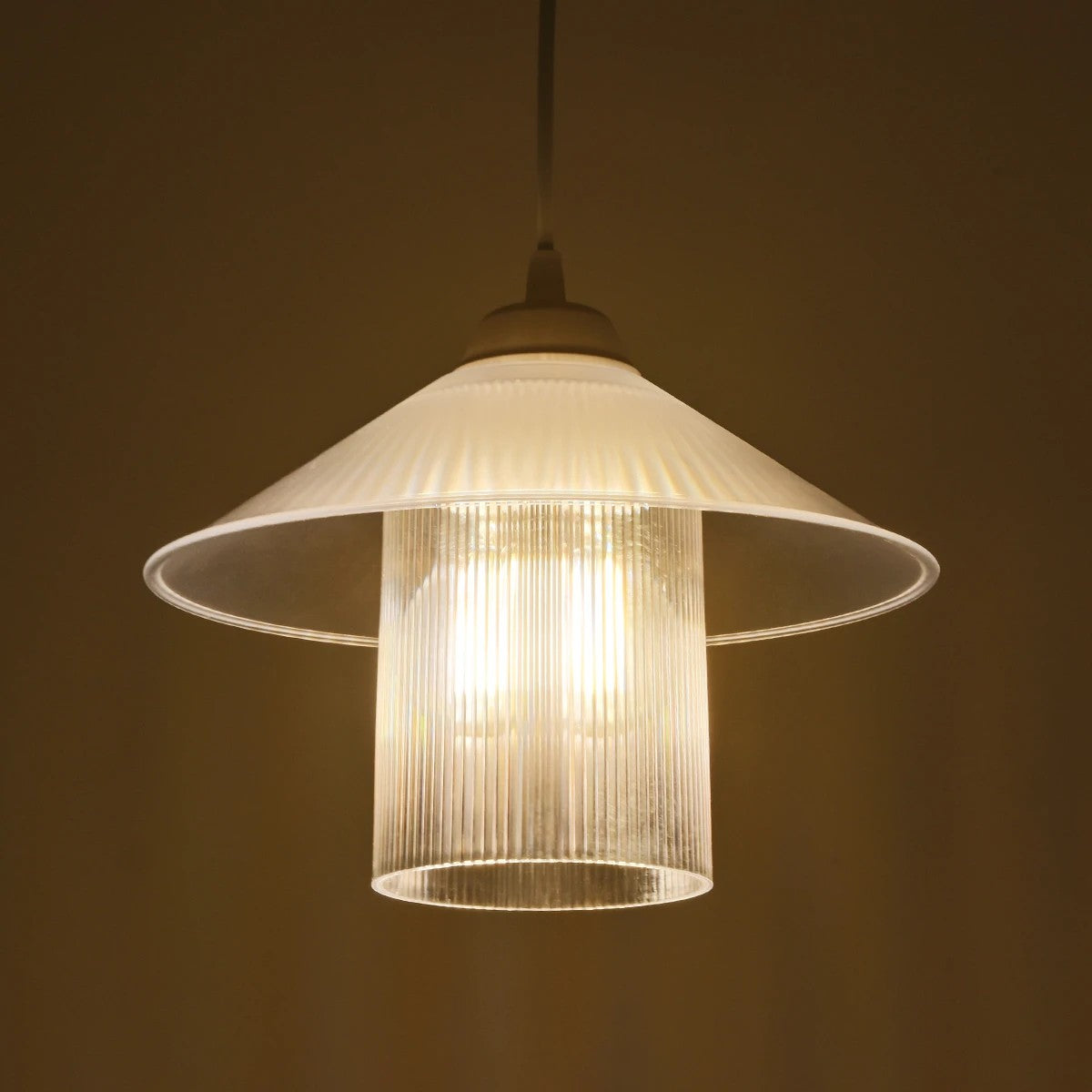 GloboStar® PROMO 203-0088 Μοντέρνο Κρεμαστό Φωτιστικό Καμπάνα Μονόφωτο 1 x E27 IP20 Λευκό Πλαστικό - Μ25.5 x Π25.5 x Υ20cm - ledmania.gr