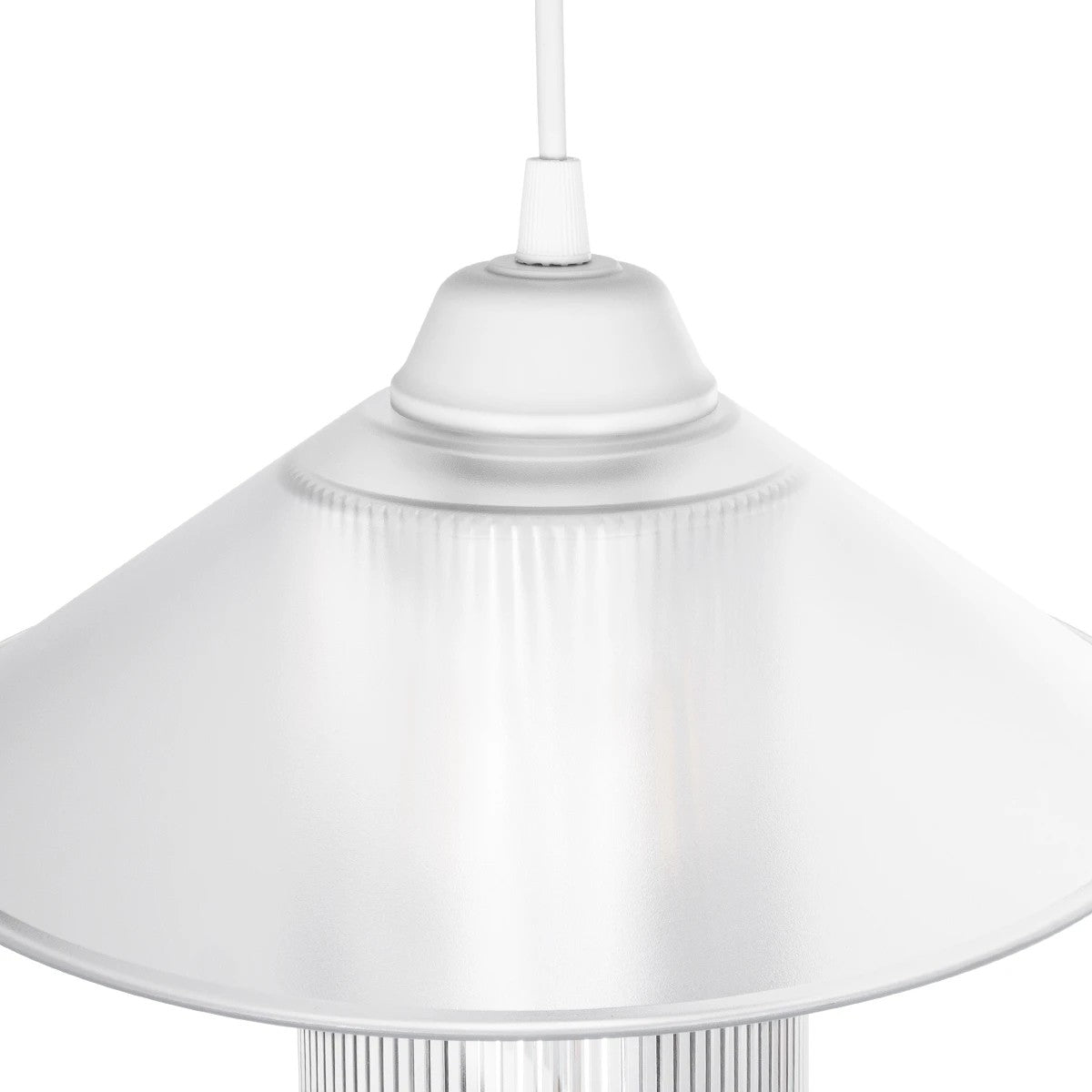 GloboStar® PROMO 203-0088 Μοντέρνο Κρεμαστό Φωτιστικό Καμπάνα Μονόφωτο 1 x E27 IP20 Λευκό Πλαστικό - Μ25.5 x Π25.5 x Υ20cm - ledmania.gr