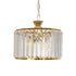 GloboStar® GLAMOROUS 203-0094 Κλασικό Κρεμαστό Φωτιστικό Κρύσταλλα Τρίφωτο 3 x E27 IP20 Χρυσό Μεταλλό με Διάφανο Κρύσταλλο - Μ28 x Π28 x Υ21.5cm - ledmania.gr