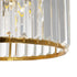 GloboStar® GLAMOROUS 203-0094 Κλασικό Κρεμαστό Φωτιστικό Κρύσταλλα Τρίφωτο 3 x E27 IP20 Χρυσό Μεταλλό με Διάφανο Κρύσταλλο - Μ28 x Π28 x Υ21.5cm - ledmania.gr