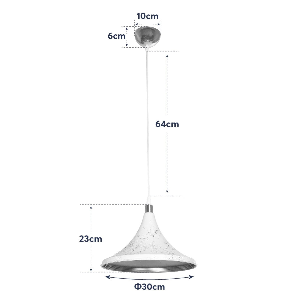 GLOBOSTAR® MARBLE 203-0098 Μοντέρνο Κρεμαστό Φωτιστικό Οροφής με Ντουί 1 x E27 AC 220-240V IP20 - Λεύκο & Χρυσό - Μ30 x Π30 x Υ20cm - ledmania.gr