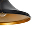 GloboStar® MARBLE 203-0099 Μοντέρνο Κρεμαστό Φωτιστικό Καμπάνα Μονόφωτο 1 x E27 IP20 Μαύρο & Χρυσό Πλαστικό - Μ30 x Π30 x Υ20cm - ledmania.gr