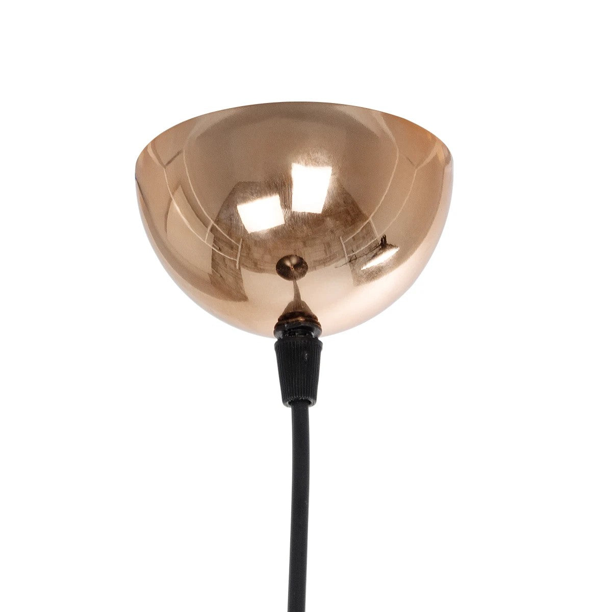 GloboStar® MARBLE 203-0099 Μοντέρνο Κρεμαστό Φωτιστικό Καμπάνα Μονόφωτο 1 x E27 IP20 Μαύρο & Χρυσό Πλαστικό - Μ30 x Π30 x Υ20cm - ledmania.gr