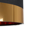 GloboStar® ZYKLUS 203-0100 Μοντέρνο Κρεμαστό Φωτιστικό Καπέλο Μονόφωτο 1 x E27 IP20 Μαύρο Ύφασμα με Χρυσό Μέταλλο - Μ36 x Π36 x Υ25cm - ledmania.gr