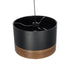 GloboStar® ZYKLUS 203-0101 Μοντέρνο Κρεμαστό Φωτιστικό Καπέλο Μονόφωτο 1 x E27 IP20 Μαύρο Ύφασμα με Καρυδί Ξύλο - Μ36 x Π36 x Υ25cm