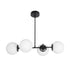 GloboStar® GLOBUS 203-0104 Μοντέρνο Φωτιστικό Οροφής Μπάλα Πολύφωτο 4 x E27 IP20 Μαύρο Μέταλλο με Λευκό Γυαλί - Μ70 x Π34 x Υ15cm - ledmania.gr
