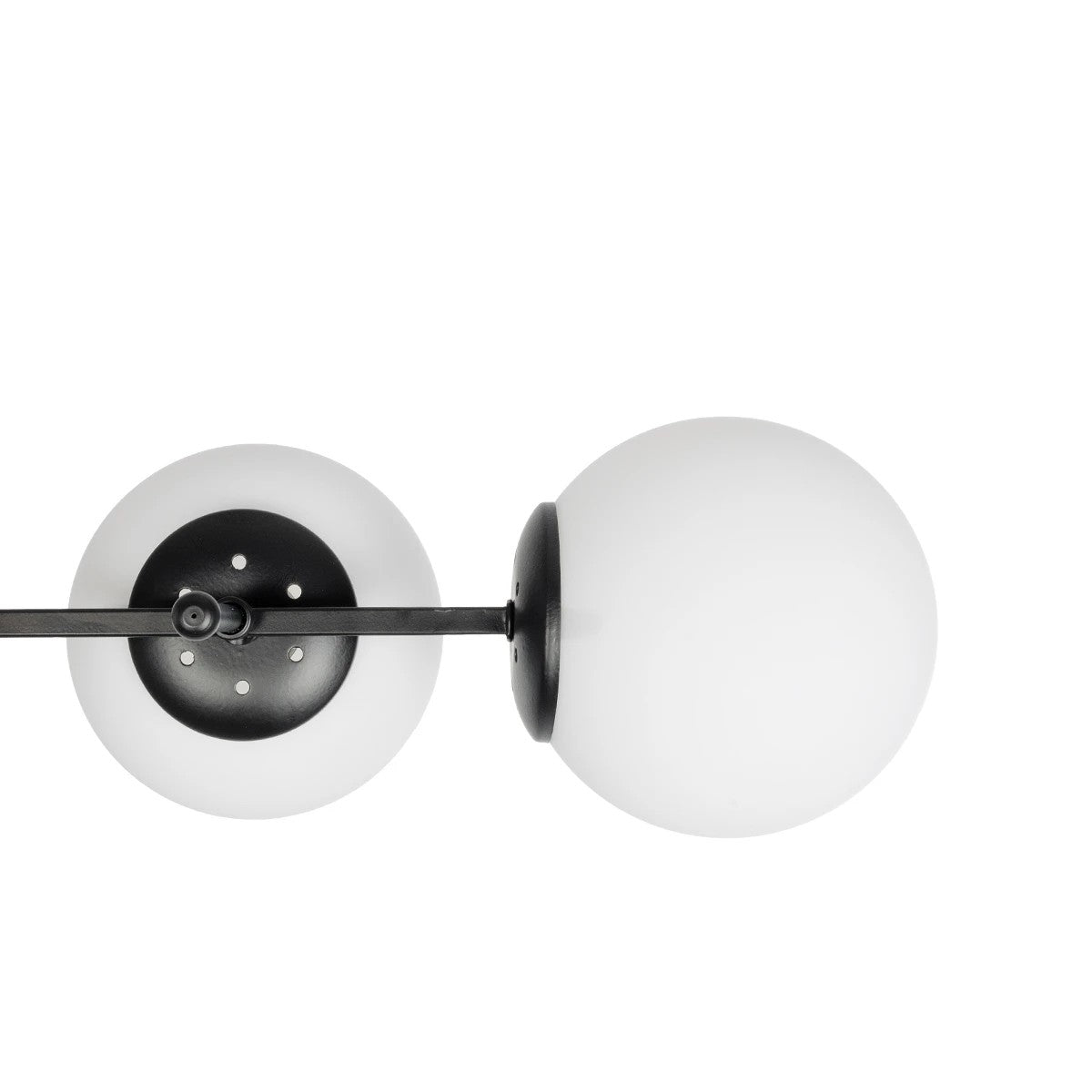 GloboStar® GLOBUS 203-0104 Μοντέρνο Φωτιστικό Οροφής Μπάλα Πολύφωτο 4 x E27 IP20 Μαύρο Μέταλλο με Λευκό Γυαλί - Μ70 x Π34 x Υ15cm - ledmania.gr