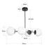 GloboStar® GLOBUS 203-0104 Μοντέρνο Φωτιστικό Οροφής Μπάλα Πολύφωτο 4 x E27 IP20 Μαύρο Μέταλλο με Λευκό Γυαλί - Μ70 x Π34 x Υ15cm - ledmania.gr