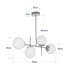 GloboStar® GLOBUS 203-0105 Μοντέρνο Φωτιστικό Οροφής Μπάλα Πολύφωτο 4 x E27 IP20 Χρυσό Μέταλλο με Λευκό Γυαλί - Μ70 x Π15 x Υ34cm - ledmania.gr