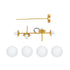 GloboStar® GLOBUS 203-0105 Μοντέρνο Φωτιστικό Οροφής Μπάλα Πολύφωτο 4 x E27 IP20 Χρυσό Μέταλλο με Λευκό Γυαλί - Μ70 x Π15 x Υ34cm - ledmania.gr