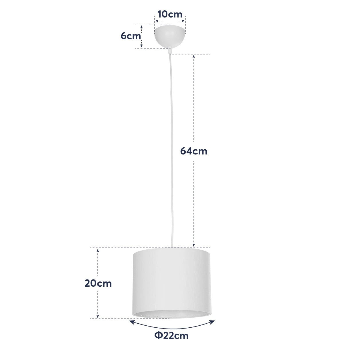 GloboStar® BLAZE 203-0109 Μοντέρνο Κρεμαστό Φωτιστικό Καπέλο Μονόφωτο 1 x E27 IP20 Μαύρο Ύφασμα - Μ22 x Π22 x Υ20cm