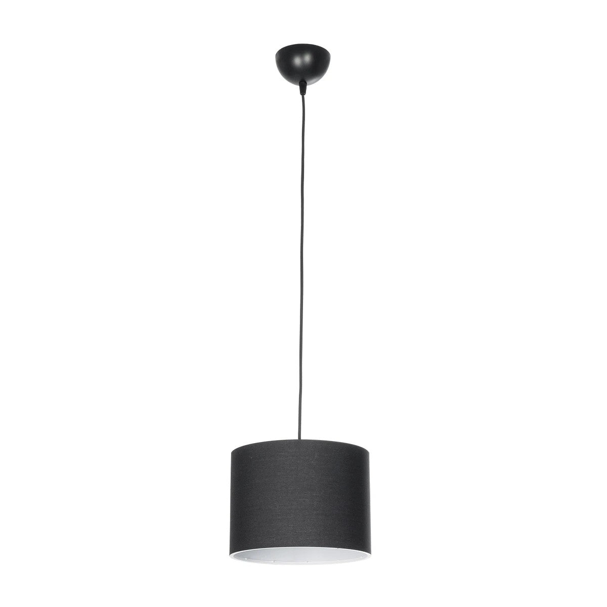 GloboStar® BLAZE 203-0109 Μοντέρνο Κρεμαστό Φωτιστικό Καπέλο Μονόφωτο 1 x E27 IP20 Μαύρο Ύφασμα - Μ22 x Π22 x Υ20cm
