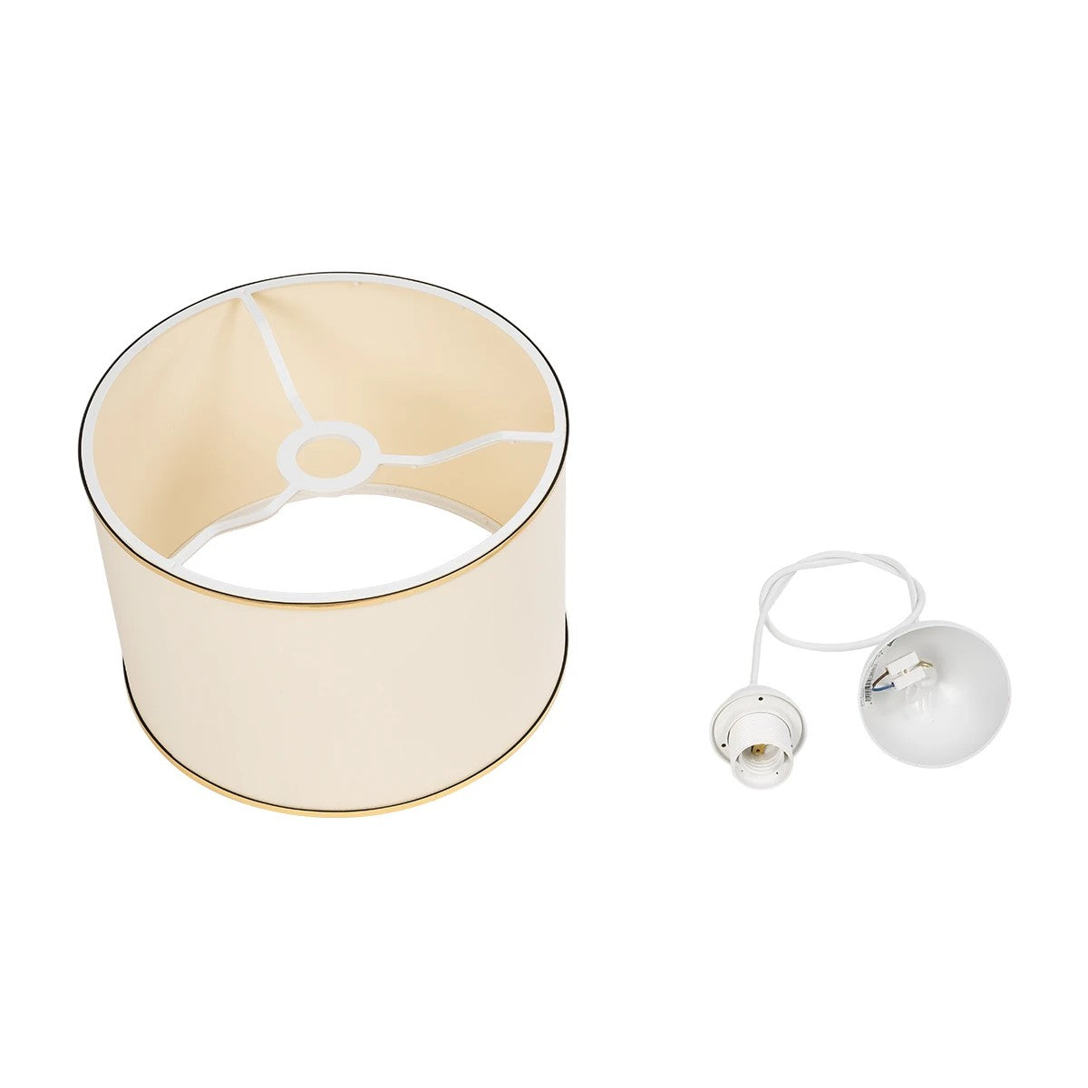 GLOBOSTAR® ELECTRA 203-0110 Μοντέρνο Κρεμαστό Φωτιστικό Οροφής με Ντουί 1 x E27 AC 220-240V IP20 - Mπεζ & Χρυσό - Μ30 x Π30 x Υ23cm - ledmania.gr