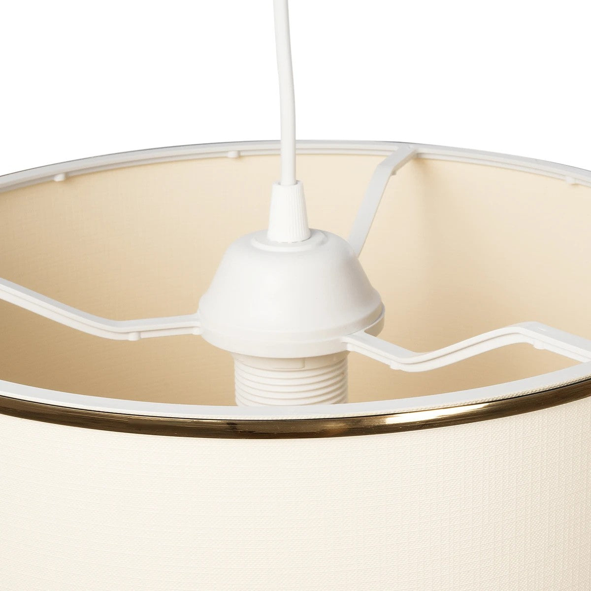GLOBOSTAR® ELECTRA 203-0110 Μοντέρνο Κρεμαστό Φωτιστικό Οροφής με Ντουί 1 x E27 AC 220-240V IP20 - Mπεζ & Χρυσό - Μ30 x Π30 x Υ23cm - ledmania.gr