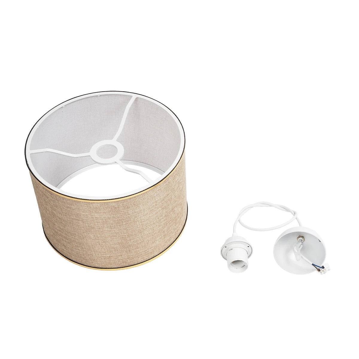 GLOBOSTAR® ELECTRA 203-0112 Μοντέρνο Κρεμαστό Φωτιστικό Οροφής με Ντουί 1 x E27 AC 220-240V IP20 - Mπεζ & Χρυσό - Μ30 x Π30 x Υ23cm - ledmania.gr