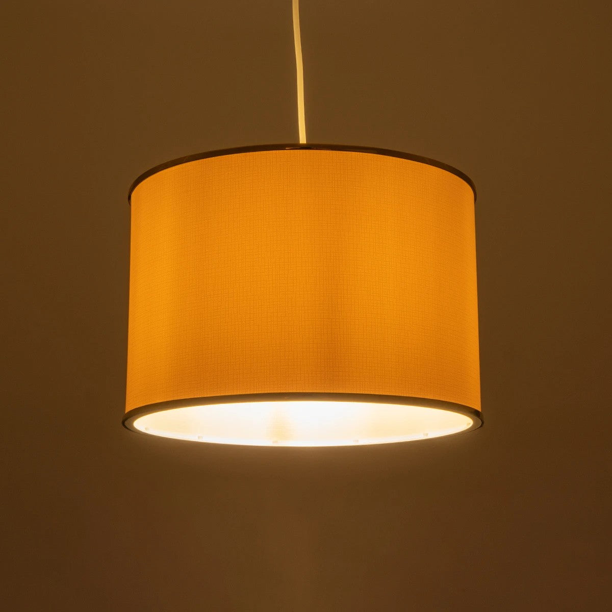 GLOBOSTAR® ELECTRA 203-0112 Μοντέρνο Κρεμαστό Φωτιστικό Οροφής με Ντουί 1 x E27 AC 220-240V IP20 - Mπεζ & Χρυσό - Μ30 x Π30 x Υ23cm - ledmania.gr