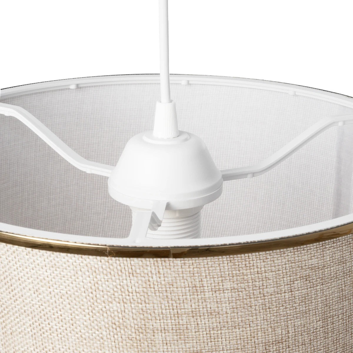 GLOBOSTAR® ELECTRA 203-0112 Μοντέρνο Κρεμαστό Φωτιστικό Οροφής με Ντουί 1 x E27 AC 220-240V IP20 - Mπεζ & Χρυσό - Μ30 x Π30 x Υ23cm - ledmania.gr