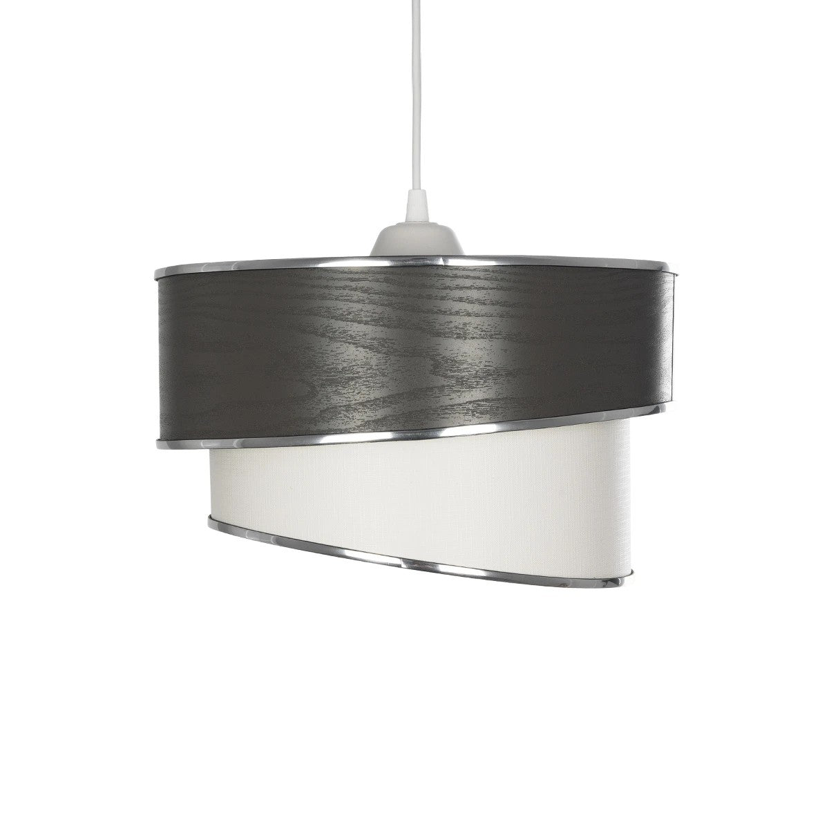 GLOBOSTAR® SONIA 203-0116 Μοντέρνο Κρεμαστό Φωτιστικό Οροφής με Ντουί 1 x E27 AC 220-240V IP20 - Γκρι & Λευκό - Μ30 x Π30 x Υ24cm - ledmania.gr