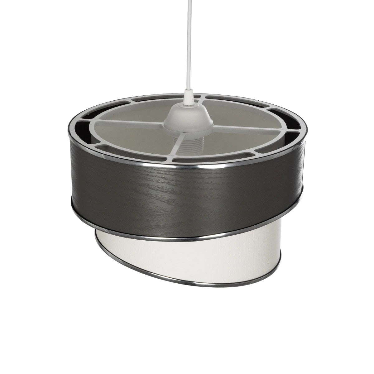 GLOBOSTAR® SONIA 203-0116 Μοντέρνο Κρεμαστό Φωτιστικό Οροφής με Ντουί 1 x E27 AC 220-240V IP20 - Γκρι & Λευκό - Μ30 x Π30 x Υ24cm - ledmania.gr