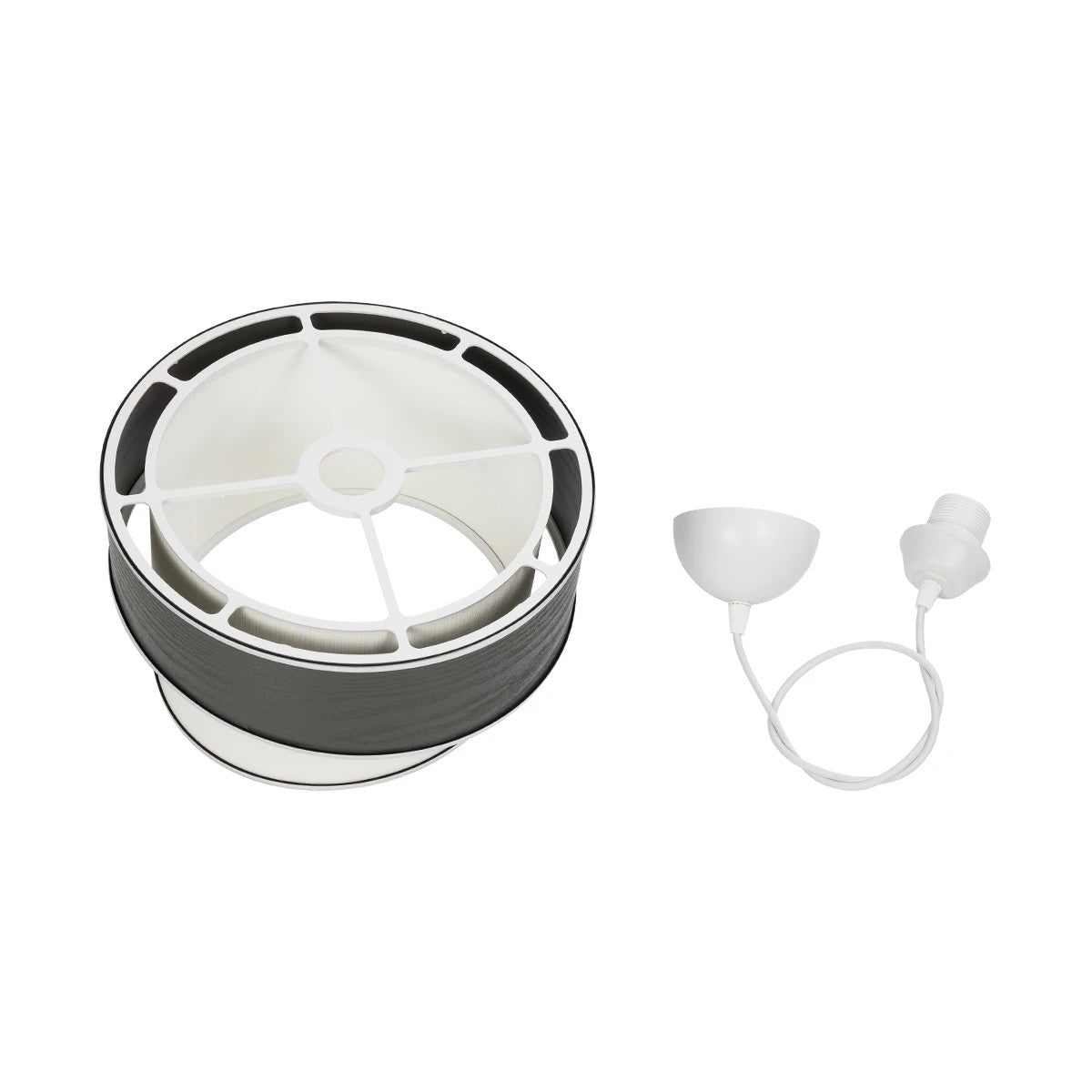 GLOBOSTAR® SONIA 203-0116 Μοντέρνο Κρεμαστό Φωτιστικό Οροφής με Ντουί 1 x E27 AC 220-240V IP20 - Γκρι & Λευκό - Μ30 x Π30 x Υ24cm - ledmania.gr