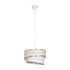 GloboStar® SONIA 203-0117 Μοντέρνο Κρεμαστό Φωτιστικό Καπέλο Μονόφωτο 1 x E27 IP20 Λευκό & Μπεζ Ύφασμα - Μ30 x Π30 x Υ24cm - ledmania.gr