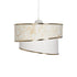 GloboStar® SONIA 203-0117 Μοντέρνο Κρεμαστό Φωτιστικό Καπέλο Μονόφωτο 1 x E27 IP20 Λευκό & Μπεζ Ύφασμα - Μ30 x Π30 x Υ24cm - ledmania.gr