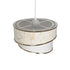 GloboStar® SONIA 203-0117 Μοντέρνο Κρεμαστό Φωτιστικό Καπέλο Μονόφωτο 1 x E27 IP20 Λευκό & Μπεζ Ύφασμα - Μ30 x Π30 x Υ24cm - ledmania.gr