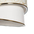 GloboStar® SONIA 203-0117 Μοντέρνο Κρεμαστό Φωτιστικό Καπέλο Μονόφωτο 1 x E27 IP20 Λευκό & Μπεζ Ύφασμα - Μ30 x Π30 x Υ24cm - ledmania.gr