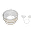 GloboStar® SONIA 203-0117 Μοντέρνο Κρεμαστό Φωτιστικό Καπέλο Μονόφωτο 1 x E27 IP20 Λευκό & Μπεζ Ύφασμα - Μ30 x Π30 x Υ24cm - ledmania.gr