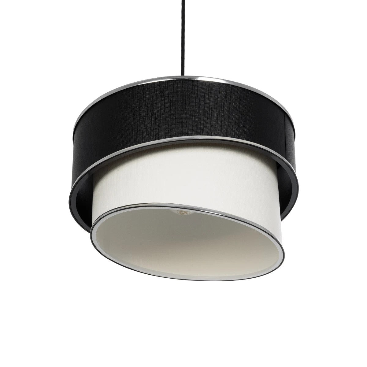 GLOBOSTAR® SONIA 203-0118 Μοντέρνο Κρεμαστό Φωτιστικό Οροφής με Ντουί 1 x E27 AC 220-240V IP20 - Λευκό & Μαύρο - Μ30 x Π30 x Υ24cm - ledmania.gr