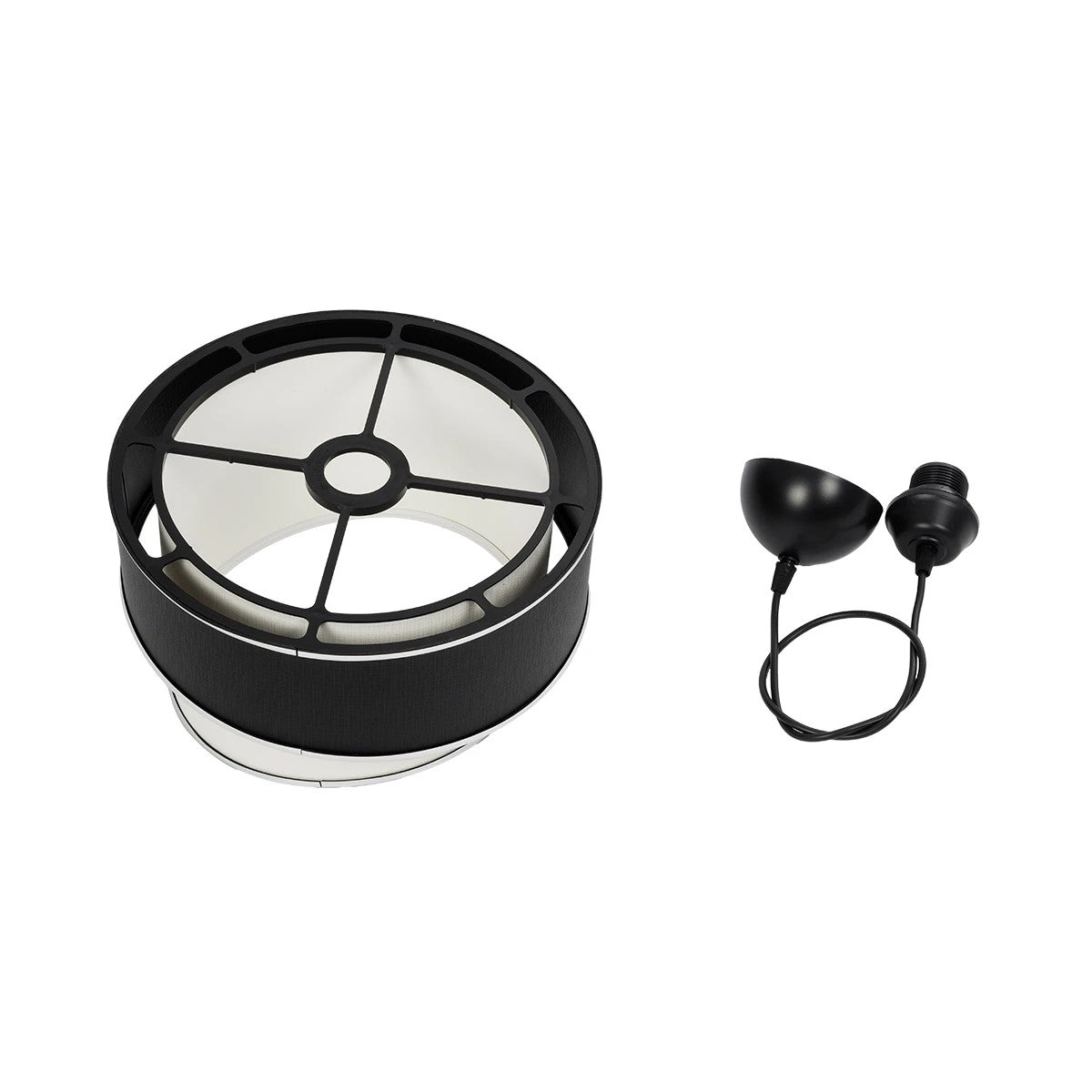 GLOBOSTAR® SONIA 203-0118 Μοντέρνο Κρεμαστό Φωτιστικό Οροφής με Ντουί 1 x E27 AC 220-240V IP20 - Λευκό & Μαύρο - Μ30 x Π30 x Υ24cm - ledmania.gr