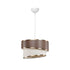 GloboStar® SONIA 203-0119 Μοντέρνο Κρεμαστό Φωτιστικό Καπέλο Μονόφωτο 1 x E27 IP20 Καφέ & Μπεζ Ύφασμα - Μ30 x Π30 x Υ24cm - ledmania.gr