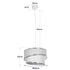 GloboStar® SONIA 203-0120 Μοντέρνο Κρεμαστό Φωτιστικό Καπέλο Μονόφωτο 1 x E27 IP20 Μαύρο & Λευκό Ύφασμα - Μ30 x Π30 x Υ24cm - ledmania.gr