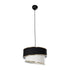 GloboStar® SONIA 203-0120 Μοντέρνο Κρεμαστό Φωτιστικό Καπέλο Μονόφωτο 1 x E27 IP20 Μαύρο & Λευκό Ύφασμα - Μ30 x Π30 x Υ24cm - ledmania.gr
