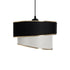 GloboStar® SONIA 203-0120 Μοντέρνο Κρεμαστό Φωτιστικό Καπέλο Μονόφωτο 1 x E27 IP20 Μαύρο & Λευκό Ύφασμα - Μ30 x Π30 x Υ24cm - ledmania.gr