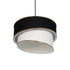 GloboStar® SONIA 203-0120 Μοντέρνο Κρεμαστό Φωτιστικό Καπέλο Μονόφωτο 1 x E27 IP20 Μαύρο & Λευκό Ύφασμα - Μ30 x Π30 x Υ24cm - ledmania.gr
