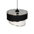 GloboStar® SONIA 203-0120 Μοντέρνο Κρεμαστό Φωτιστικό Καπέλο Μονόφωτο 1 x E27 IP20 Μαύρο & Λευκό Ύφασμα - Μ30 x Π30 x Υ24cm - ledmania.gr