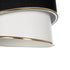 GloboStar® SONIA 203-0120 Μοντέρνο Κρεμαστό Φωτιστικό Καπέλο Μονόφωτο 1 x E27 IP20 Μαύρο & Λευκό Ύφασμα - Μ30 x Π30 x Υ24cm - ledmania.gr