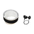 GloboStar® SONIA 203-0120 Μοντέρνο Κρεμαστό Φωτιστικό Καπέλο Μονόφωτο 1 x E27 IP20 Μαύρο & Λευκό Ύφασμα - Μ30 x Π30 x Υ24cm - ledmania.gr