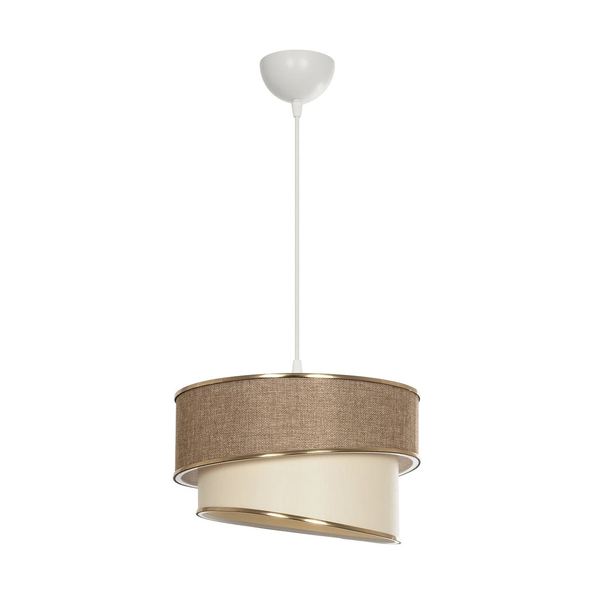 GLOBOSTAR® SONIA 203-0121 Μοντέρνο Κρεμαστό Φωτιστικό Οροφής με Ντουί 1 x E27 AC 220-240V IP20 - Μπεζ & Χρυσό - Μ30 x Π30 x Υ24cm - ledmania.gr