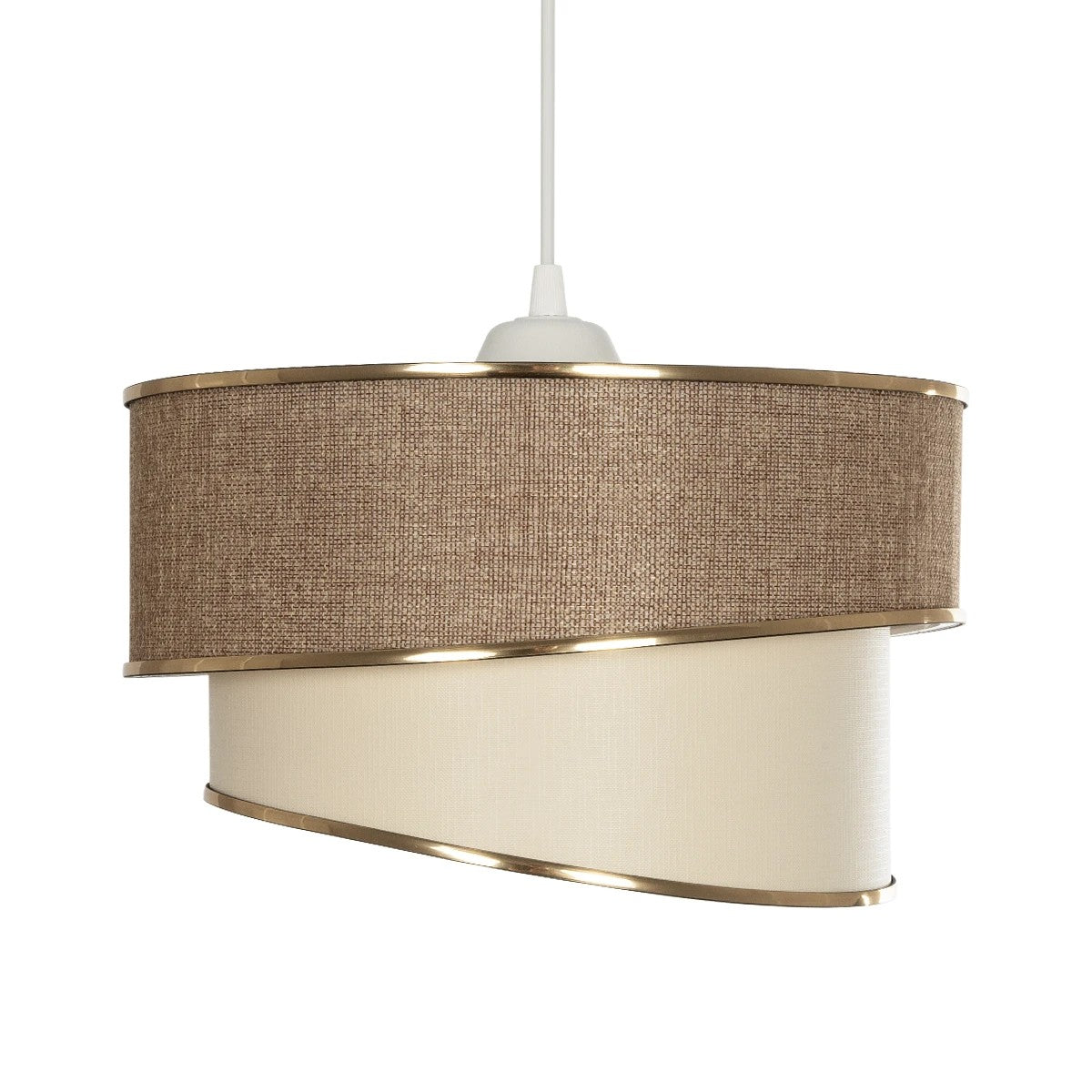 GLOBOSTAR® SONIA 203-0121 Μοντέρνο Κρεμαστό Φωτιστικό Οροφής με Ντουί 1 x E27 AC 220-240V IP20 - Μπεζ & Χρυσό - Μ30 x Π30 x Υ24cm - ledmania.gr