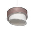 GloboStar® SONIA 203-0122 Μοντέρνο Κρεμαστό Φωτιστικό Καπέλο Μονόφωτο 1 x E27 IP20 Ροζ & Λευκό Ύφασμα - Μ30 x Π30 x Υ90cm - ledmania.gr