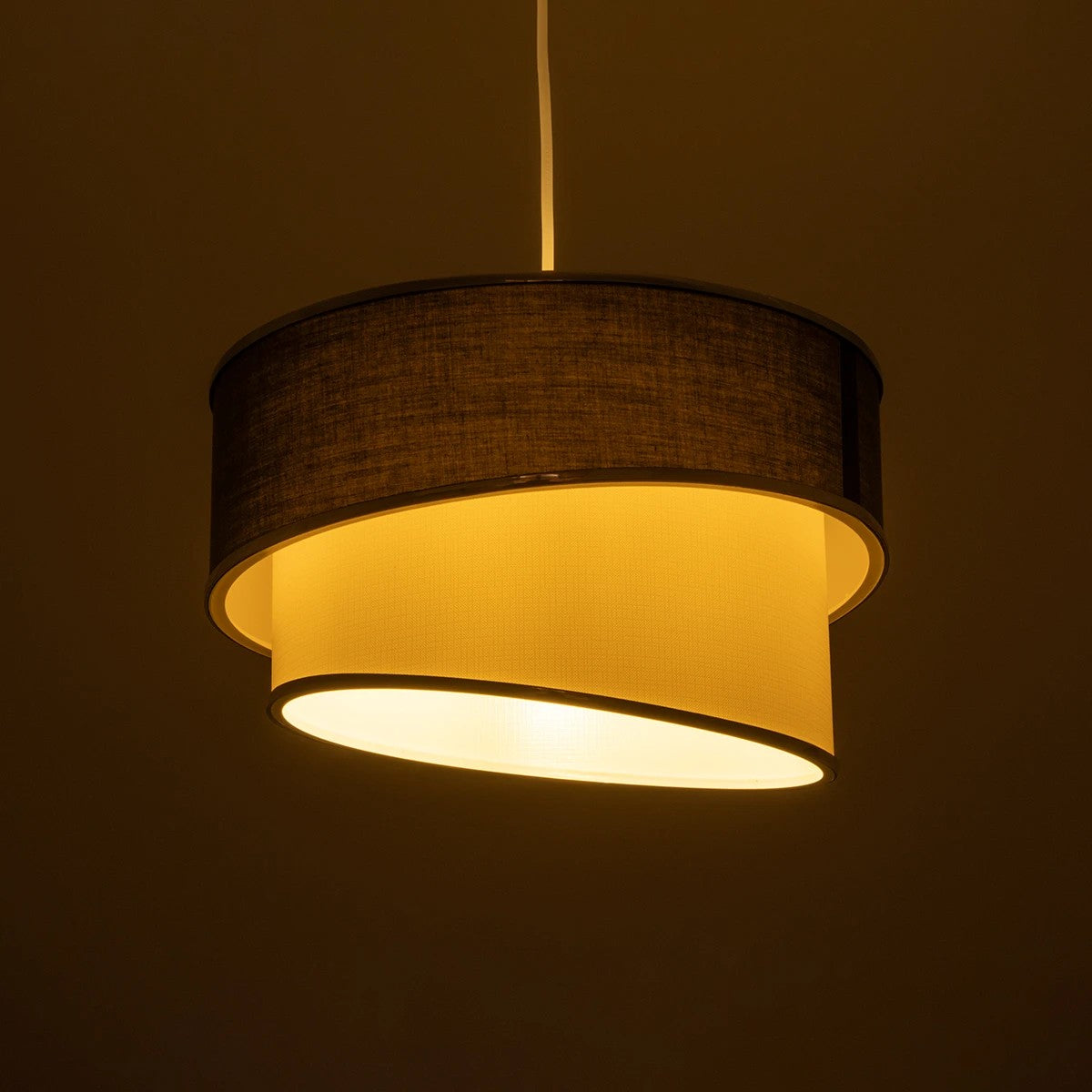 GLOBOSTAR® SONIA 203-0123 Μοντέρνο Κρεμαστό Φωτιστικό Οροφής με Ντουί 1 x E27 AC 220-240V IP20 - Γκρι & Λευκό - Μ30 x Π30 x Υ24cm - ledmania.gr