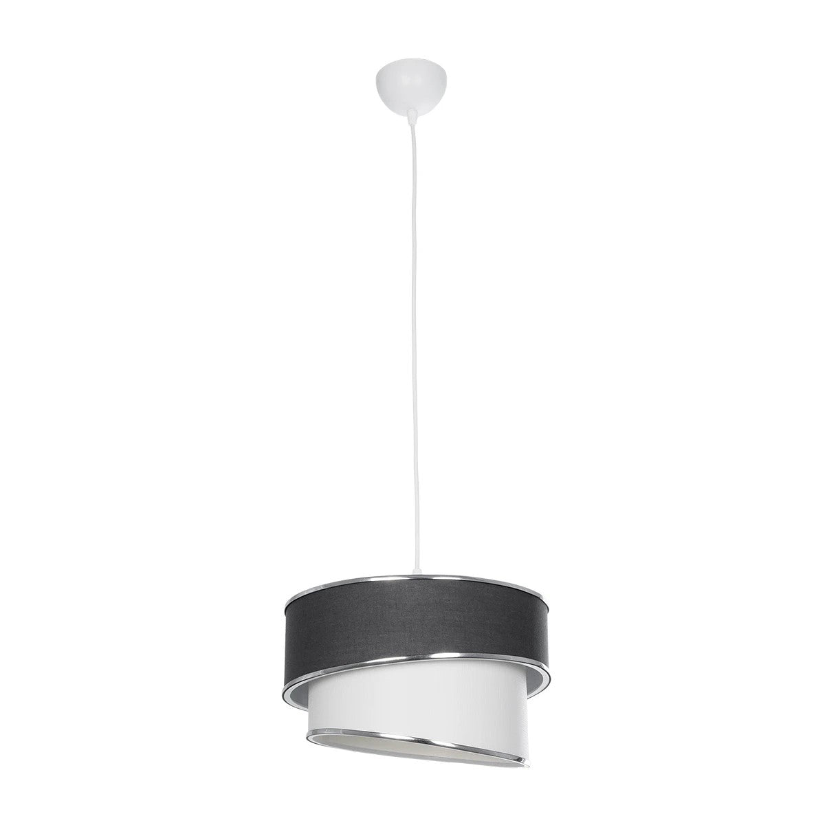 GLOBOSTAR® SONIA 203-0123 Μοντέρνο Κρεμαστό Φωτιστικό Οροφής με Ντουί 1 x E27 AC 220-240V IP20 - Γκρι & Λευκό - Μ30 x Π30 x Υ24cm - ledmania.gr