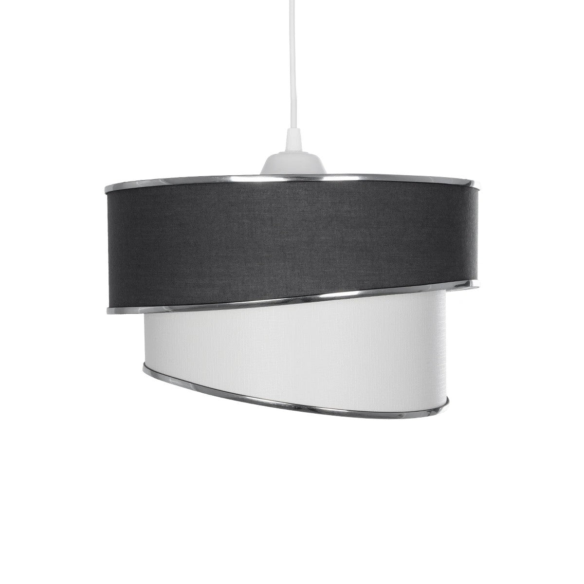 GLOBOSTAR® SONIA 203-0123 Μοντέρνο Κρεμαστό Φωτιστικό Οροφής με Ντουί 1 x E27 AC 220-240V IP20 - Γκρι & Λευκό - Μ30 x Π30 x Υ24cm - ledmania.gr