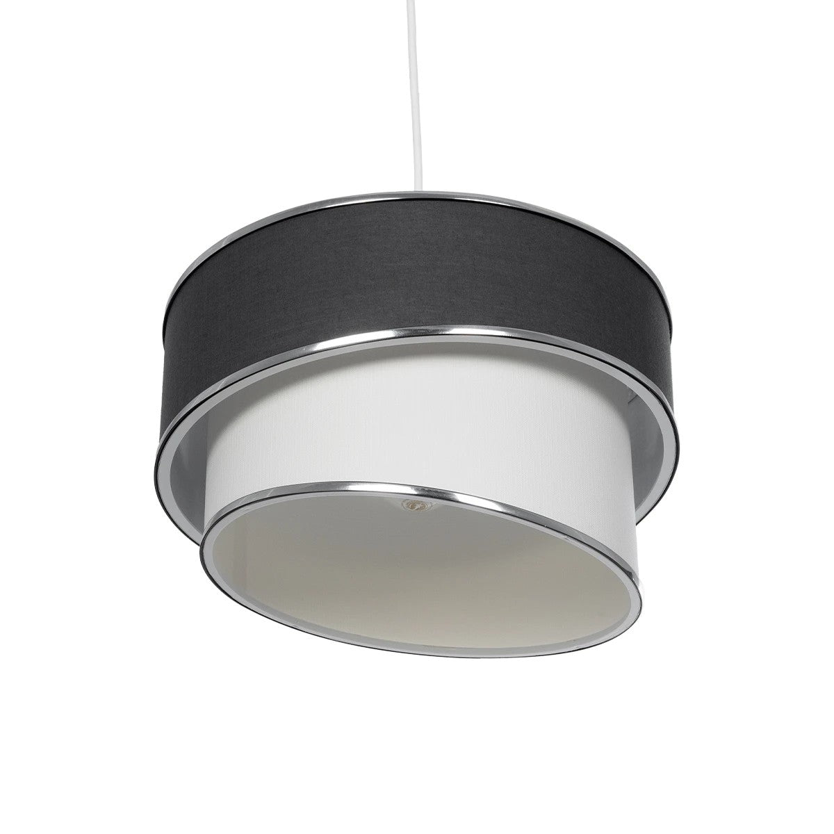 GLOBOSTAR® SONIA 203-0123 Μοντέρνο Κρεμαστό Φωτιστικό Οροφής με Ντουί 1 x E27 AC 220-240V IP20 - Γκρι & Λευκό - Μ30 x Π30 x Υ24cm - ledmania.gr