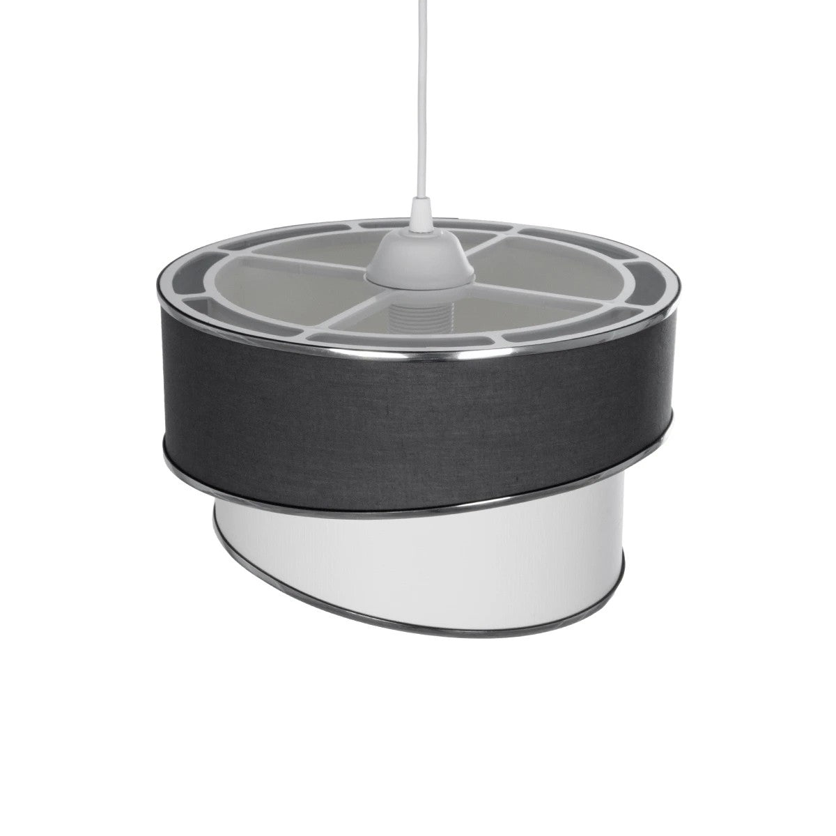 GLOBOSTAR® SONIA 203-0123 Μοντέρνο Κρεμαστό Φωτιστικό Οροφής με Ντουί 1 x E27 AC 220-240V IP20 - Γκρι & Λευκό - Μ30 x Π30 x Υ24cm - ledmania.gr